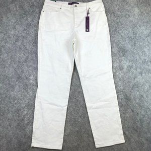 Gloria Vanderbilt Amanda Jeans Size 12S White High Rise Relaxed Stretch Tapered